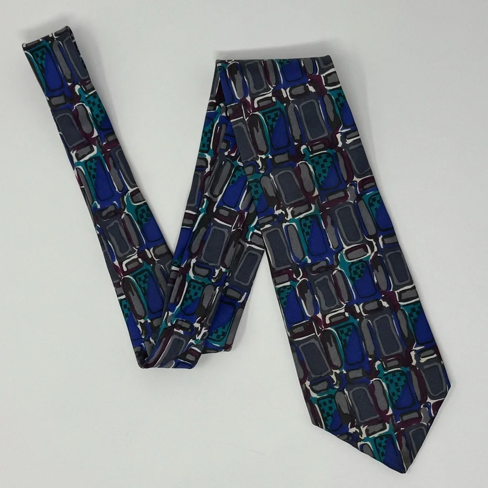 Vintage Viaggio Abstract Silk Neck Tie, retro, office, work, business, suit‎